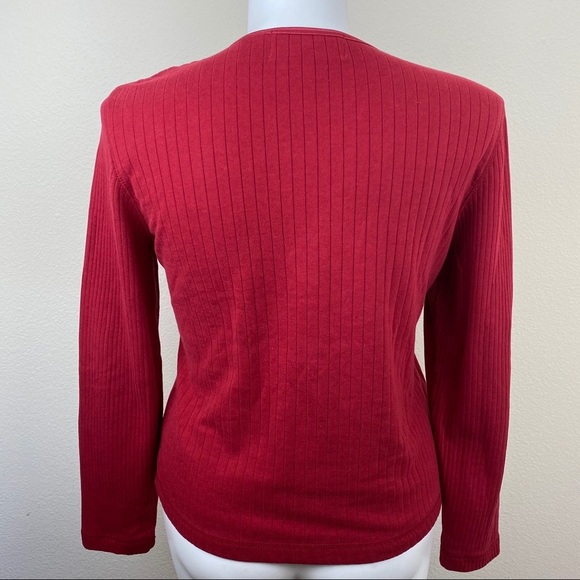 Sarah Bentley Vintage Red Sweater Soft Knit Top Lg - Picture 6 of 10